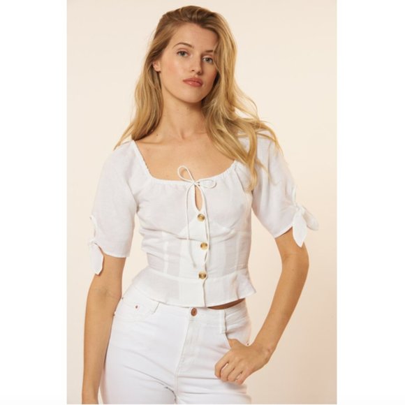 Red Carter Tops - NWT Red Carter White Linen Blend “Audrey” …